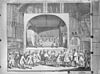 Afbeelding van het trekken der Hollandse Loterij onder de zaal van het hof naar 18e eeuwse prent - 's-Gravenhage - 20085980 - RCE -  Voormalig paleis van de graven van Holland met Ridderzaal: afbeelding van het trekken der Hollandse Loterij onder de zaal van het hof naar 18e eeuwse prent 