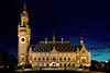Peace Palace by Night - FranÃ§ais : Vue de faÃ§ade de devant du Palais de la Pays Ã  La Haye - Vredespaleis - (Pays-Bas) 