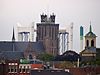 Grote Kerk, Dordrecht - WLM 2011 - ednl - Grote of Onze-Lieve-Vrouwenkerk, oudste gedeelte uit 1285. Daarachter de hefbrug (1996) in de spoorlijn Dordrecht-Rotterdam. Rechts het klokkentorentje van de oude Bonifatiuskerk, nu poppodium Bibelot. 