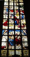 Janskerk Gouda - Glass 11 -  Glas 11 in Janskerk Gouda, De geboorte van Johannes de Doper, Lambert van Noort, 1562.