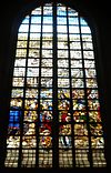 Glass 25 - Willem de Zwijger -  Glas 25 in Janskerk Gouda, Het Ontzet van Leiden, Isaac Claesz. van Swanenburg, 1601.