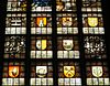 Janskerk Gouda - Glass 10 detail middle -  Glas 10 in Janskerk Gouda, De aankondiging van de geboorte van Jezus (detail midden), Daniel Tombergen, 1655.