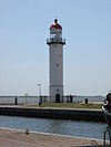 Hellevoetsluis-vuurtoren -  Lighthouse of the city Hellevoetsluis in the Netherlands. The lighthouse is in the south part of Hellevoetsluis in 