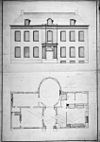 Reproductie van tekening, in bezit van Nederlands Hervormde Diaconie, Leiden - Leiden - 20170935 - RCE -  Huize Rhijnhof: reproductie van tekening, in bezit van Nederlands Hervormde Diaconie, Leiden 