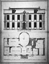 Reproductie van tekening, in bezit van Nederlands Hervormde Diaconie, Leiden - Leiden - 20170937 - RCE -  Huize Rhijnhof: reproductie van tekening, in bezit van Nederlands Hervormde Diaconie, Leiden 