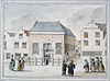De Joden kerk te Leyden -  De synagoge in Leiden getekend door Jacob Timmermans. 1787 