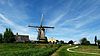 Korenmolen Windlust Nootdorp -  Panorama vanuit de Dobbeplas, inclusief slingerpad.  Panoramic view from the Dobbeplas, including winding path.