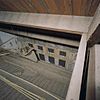 Interieur, overzicht kap met restanten van oude zaal - Rotterdam - 20348224 - RCE -  Kon. Roei- en zeilver. 'De Maas': Interieur, overzicht kap met restanten van oude zaal 