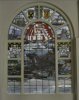 Interieur, trouwzaal, glas-in-loodraam met voorstelling van degeschiedenis van de baggerindustrie