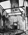 Interieur van de kerk naar het westen na de brand - Haastrecht - 20099487 - RCE -  Nederlands Hervormde Kerk: Interieur van de kerk naar het westen na de brand 