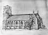 Exterieur kerk, tekening in bezit van Rijksdienst voor de Monumenten Zorg - De Lier - 20139925 - RCE -  N.H. Kerk en Toren: exterieur kerk, tekening in bezit van Rijksdienst voor de Monumenten Zorg 
