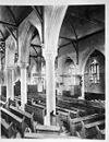 Interieur, reproductie van foto verzameling Bureau Mulder, na de brand gerestaureerd door Wentinck in 1902, al het houtwerk is nieuw - Monster - 20160307 - RCE -  Nederlands Hervormde Kerk: interieur, reproductie van foto verzameling Bureau Mulder, na de brand gerestaureerd door Wentinck in 1902, al het houtwerk is nieuw 