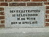 Hervormde Kerk Meerkerk 1e steen.JPG - Hervormde Kerk Meerkerk, 1e steen 